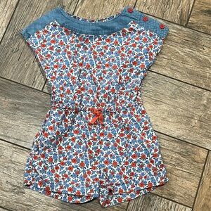 Mini Boden Floral Romper Size 3-4 years